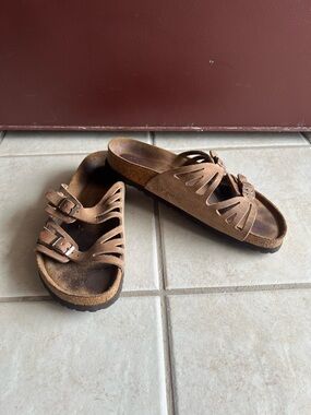 Birkenstock Granada Brown Leather Sandals Size EU 41 US 10-10.5